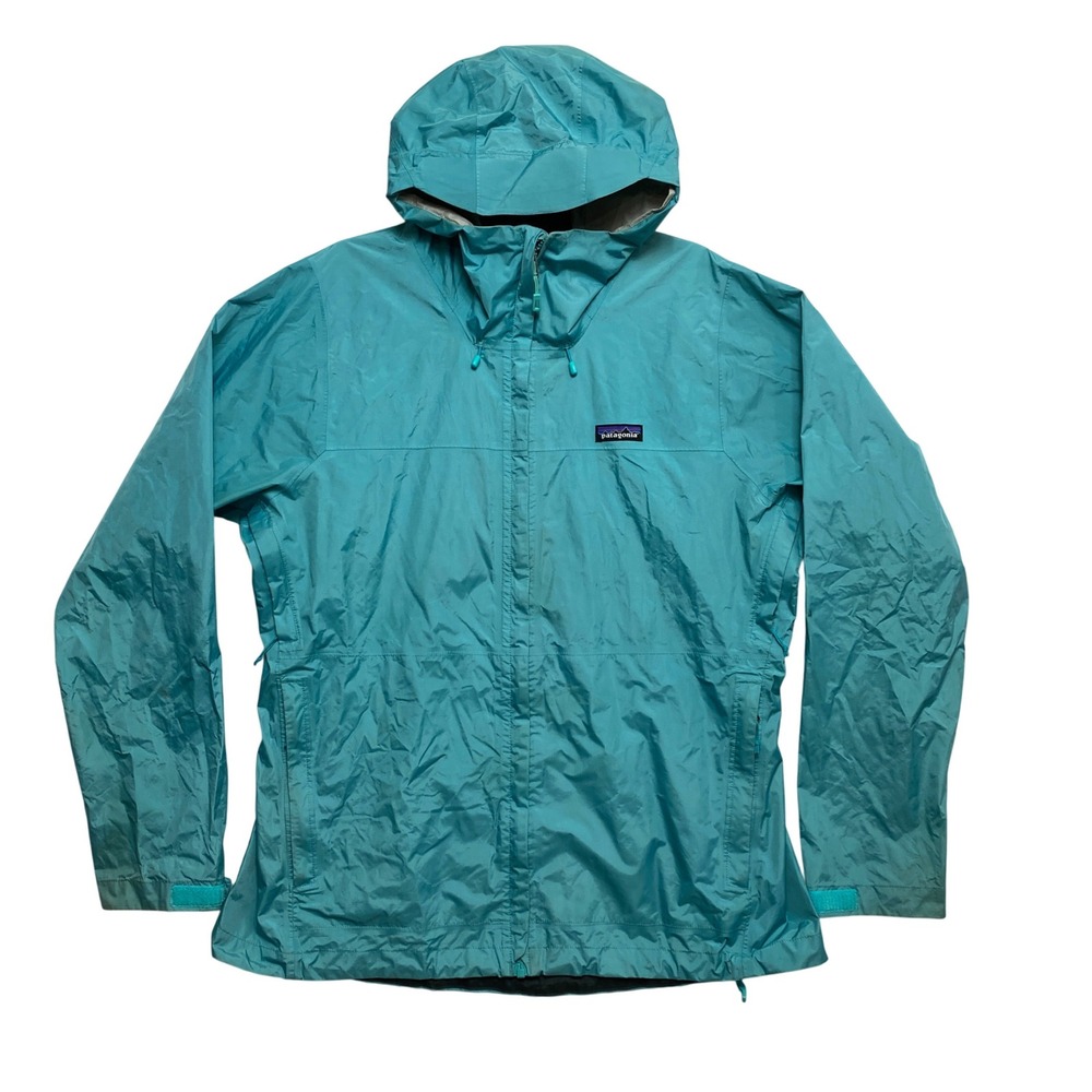 Patagonia Teal Hooded Windbreaker Jacket